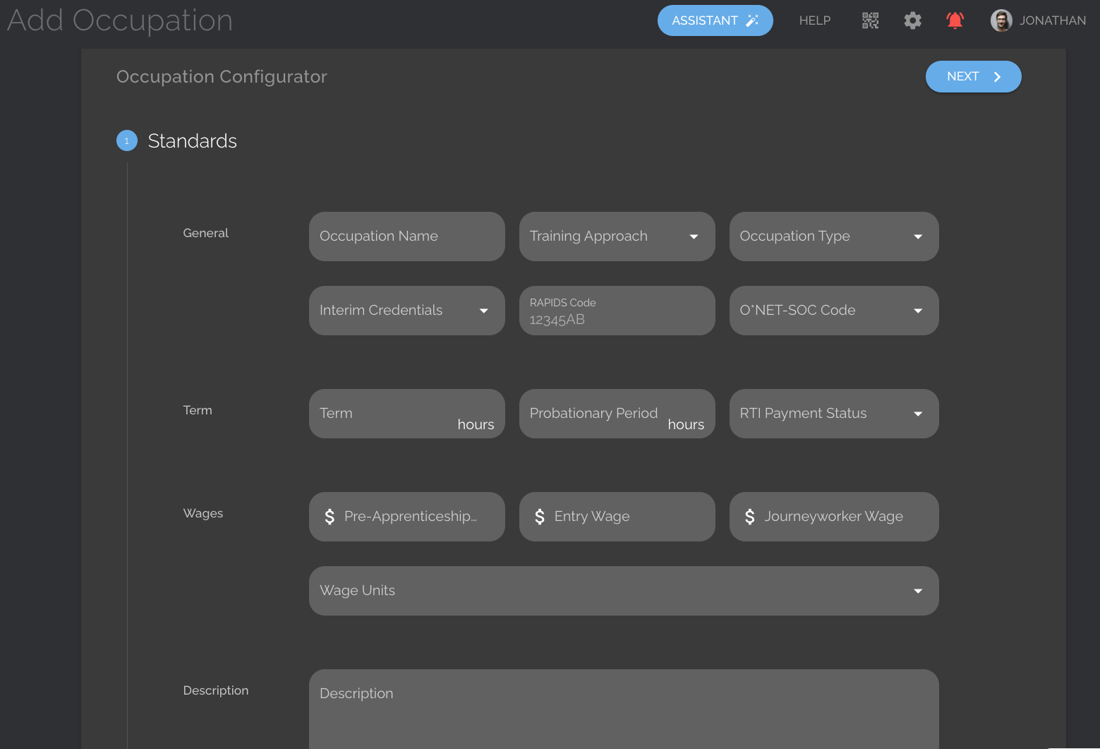 How to Create a Program/Occupation